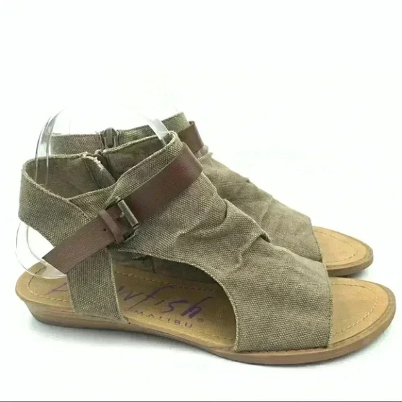 Blowfish sandals balla 7 army green canvas cutout - Picture 9 of 9